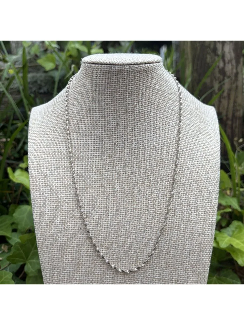 VTG BBI 925 Sterling Silver Twisted Singapore Twist Chain Necklace Italy 18